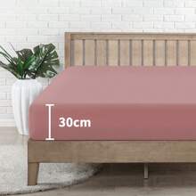 Farfallarossa Lenjerie de pat Cearșaf de pat - Cearșaf de jos - Microfibră moale - Rezistent la contracție și la decolorare - Întreținere ușoară - Doar 1 cearșaf de pat - Roz închis - Vizualizare 6