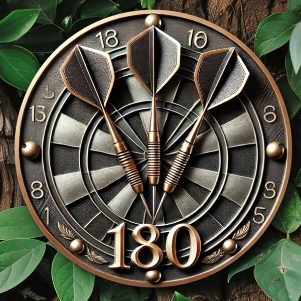 1pc Wooden Dart Scoreboard Wall Art, 8x8 Inch Round Scoring Board, Home Bar Cafe Garage Decor, Unique Gift For Darts Lovers, Random Hole Style