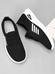 Women's Breathable Sports Tennis Shoes, Lightweight And Comfortable Women's Sports Shoes, Casual Women's Shoes, Suitable For Daily Wear, Sports - 黑色 - 查看 4