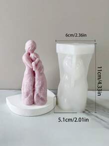 1个装 3D 温暖拥抱家庭爱心蜡烛模具 - 柔韧易脱模，适用于蜡烛/树脂，母亲节/婚礼礼物硅胶模具 - 白色 - 查看 7