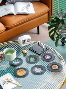 1pc/2pcs/4pcs/6pcs/8pcs/10pcs Creative Vintage CD Vinyl Record Coasters, Heat Insulating Cup Mats For Wedding, Party, Gift, Birthday, Christmas