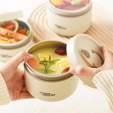 Scatola termica per il pranzo e borsa termica - 1/Ciotola termica in acciaio inossidabile e 3 ciotole termiche in acciaio inossidabile + 1 borsa termica, con diverse specifiche opzionali, scatola termica per il pranzo sigillata, adatta per scuola, ufficio, campeggio all'aperto e uso domestico, marrone, adatta per microonde