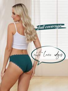 6 Packs Multicolor Women's Briefs Bikini Underwear Soft Low Waist Panties Cheeky Lace Women Underpants S-XXL - 彩色 - 查看 4