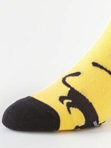 1Pair Men Women Crew Socks Colorful Happy Funny Design Hip Hop Novelty Socks Fruit Animal Colorful Fashion Socks Dog Cat Fox Panda Banana Watermelon Avocado Christmas Halloween Socks - Multicolor - View 4