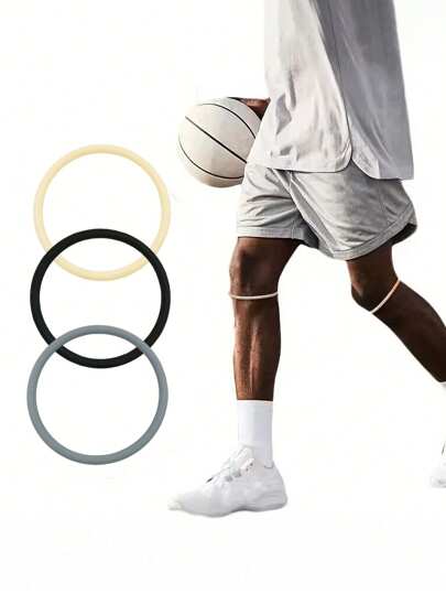 1-2 对硅胶护膝，专业运动护膝/篮球护膝，防滑减震弹性固定 360° 支撑，适用于篮球训练/比赛，日常运动必备