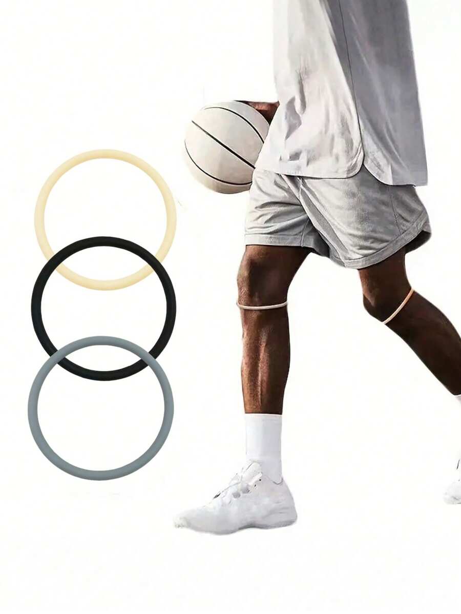 1/2 pezzi, Fascia elastica per ginocchio in silicone sportivo per piccola rotula, con protezione per articolazioni in basket e calcio, materiale assorbente agli urti e fissaggio elastico