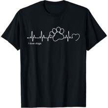 Dog Paw Print Heartbeat - Dog Paw Print T-Shirt