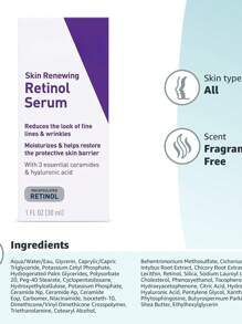 Anti-Aging Retinol Serum With Hyaluronic Acid, Niacinamide & Ceramides | Reduces Fine Lines & Brightens Skin | 1 Oz