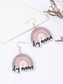 1对 MAMA 彩虹豹纹亚克力耳环，母亲节礼物送给妈妈 - MAMA - 查看 12