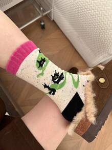 2 paires de chaussettes d'équipe, motif animal mignon chat. Chaussettes douces et mignonnes pour dormir ou la maison, adaptées pour toutes les saisons