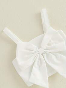 Toddler Girls Bow Embellished Tank Top  Skort Set - Cute Summer 2 - Piece Outfit With Belt For Kids - Yellow - View 8