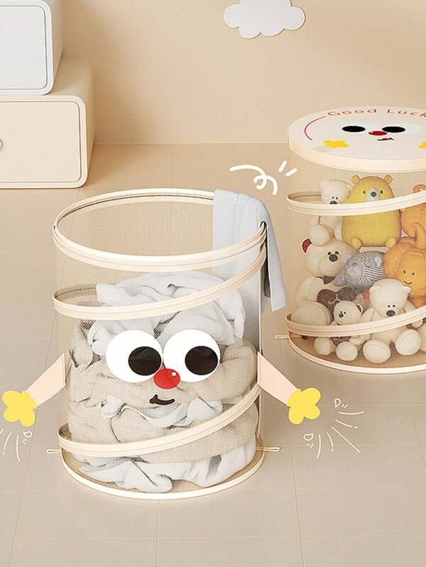 1pc Foldable Storage Basket, Suitable For Bathroom, Dirty Clothes, Toys, Laundry Storage In Dorm Room, Children's Room, Bathroom