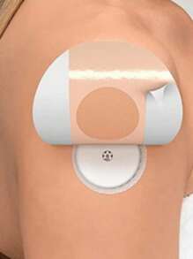 20 piezas de parches adhesivos impermeables, cubiertas para sensores Freestyle Libre, parche transparente CGM Overpatch, cinta de larga duración (los sensores no se incluyen) - Albaricoque - Ver 4