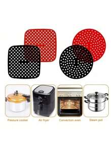 Kit 2 Non-Stick Silicone Fryer Mat For Air Fryers/Silicone Pad Mat For Lining Airfryer