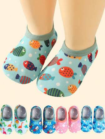 1 Pair Infant Baby Toddler Boys Girls Children Swimming Surf Sneakers Aqua Swim Floor Socks Baby Kids Cartoon Pool Beach Water Shoes Socks
