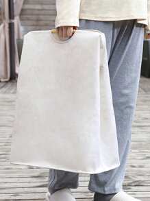 1pc Linen Dirty Clothes Basket, Foldable Handheld Fabric Laundry Hamper For Bedroom, Bathroom, Clothes Storage