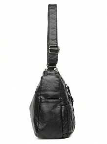 Ladies Waterproof PU Rivet Iron Ring Small Accessories Retro Gift Bag For Mom Cross-Body Bag - Black - View 3