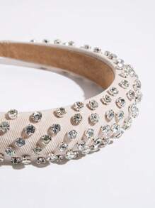 1 pièce Serre-tête blanc orné de strass à couronne élevée, bandeau, cerceau pour cheveux