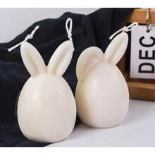 Molde de silicona en forma de huevo de Pascua y cabeza de conejo sin rostro para velas, jabón aromático, yeso o resina, suministros para hacer velas