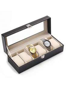 Super Luxurious Super Velvety 6-Place Watch Case - 黑色 - 查看 3