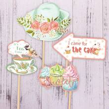 14pcs/Set, Tea Party Photo Booth Props Tea Party Decorations Alice In Wonderland Party Supplies Garden Party Bridal Shower For Women,Floral Party Supplies,Tea Garden Party Decorations Christmas Decorations Home Christmas Gifts Christmas Decor - Multicolor - View 3