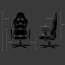 FOH Silla Gamer Reclinable, Gaming Silla Ergonómica Brazos Ajustable, Soporte Lumbar y Respaldo, Capacidad Máxima 125kg, Silla de Ordenador Giratoria con Reposacabeza Apoyo y Cojín Lumbar - Gris - Ver 3