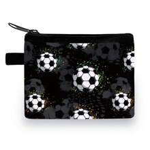 Kids Football Wallet - Mini Coin Purse With Soccer Pattern For Boys And Girls - Cute Kids Wallet With Zipper - Perfect For School, Travel, And Everyday Use (5.5" X 4.1")