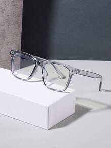 1/2/3/4副装男士夏季亚克力休闲时尚黑色长方形眼镜，适合日常阅读、工作通勤、电脑游戏、看电视和使用手机。 - 彩色 - 查看 4