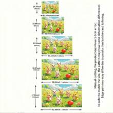 Lightweight Crystal Velvet Carpets/Mats In Cute Designs: Floral Basket With Bunny, Amusement Park Girl, 6 Bunnies On Grass. Available In Various Size Versions, With High-End Texture Exuding Warmth And Vitality. Can Be Customized By Cutting.