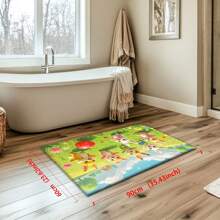 Lightweight Crystal Velvet Carpets/Mats In Cute Designs: Floral Basket With Bunny, Amusement Park Girl, 6 Bunnies On Grass. Available In Various Size Versions, With High-End Texture Exuding Warmth And Vitality. Can Be Customized By Cutting.