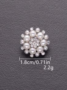 4 件/套高端金属花水钻珍珠纽扣，适用于婚礼装饰、服装、珠宝制作、DIY 鞋子、帽子、包包、缝纫配件