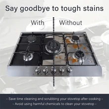 6pcs Reusable Gas Stove Burner Covers, 0.12mm Thick, Non-Stick, Easy To Clean Kitchen Cooking Pad Household Supplies