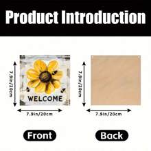 1 st. Rustiek Welkomstbord Met Gele Bloemen En Bijen - Houten Frame, Multifunctionele Seizoensdecoratie, Gemakkelijk Op Te Hangen Huisdecoratie, Lentedecoratie, Paasdecoratie, De Beste Cadeaukeuze Voor Vrienden