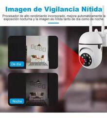 Cámara de pared WiFi con visión nocturna, Camara Wifi Inalambricas Camara Vigilancia Exterior 2.4G/5G,punto de acceso de rotación de 360°, monitor antirrobo, cámara de vigilancia de inteligente para teléfono - Tipo de Enchufe A USA (110-127V) - Ver 3