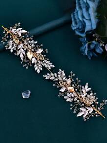 1 pièce Bandeau de mariée en alliage incrusté de strass, accessoire pour cheveux de mariage de luxe