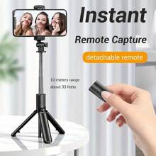 Ausziehbarer Smartphone Selfie-Stick mit 360° Drehung - Kabellose Fernbedienung, Stativ-Kompatibilität für Smartphones/Iphone/Android