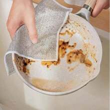 2pcs/6pcs/10pcs/20pcs Steel Wire Dish Scrubber, Kitchen Stove Pot Pan Cleaning Net Sponge Cloth, Non-Stick Oil Mesh Cleaning Cloth, Kitchen Stove Cooker Hood Pot Pan Sink Cleaner Cloth, Stain Remover Cleaning Supplies