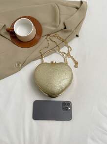 时尚闪亮水钻手提包，独特设计手拿包，女士派对晚宴包，优雅心形小钱包，适合情人节 - 彩色 - 查看 9