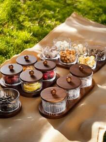 1 Set multifunktionale Aufbewahrungsgläser, Tabletts für Getreide, Süßigkeiten, Kekse, Brot, geeignet für Outdoor, Hochzeit, Party, Geschenke, Geburtstage