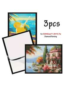 Diamond Painting Art Frame, Picture Frame For 12x16 Inch/30x40 Cm Diamond Art Painting Canvas, Magnetic Diamond Art Frame Self-Adhesive, Diamond Art Multipurpose Picture Frame For Painting Art Hanging Fixed Wall Window Door Decoration
