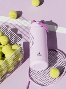 40 盎司保温水瓶，带二合一吸管和壶嘴盖，保冷 24 小时，防漏，双层不锈钢水瓶，适用于运动、健身、旅行和学校（淡紫色） - 淡紫色 - 查看 8