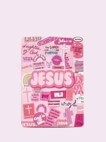 1pc Jesus Letter Collage Pattern Tablet Protective Case, Compatible With IPad 10.2 Inch, IPad Pro 2021/2020, IPad 9th/10th Gen, Galaxy Tab A8 10.5 Inch 2022, Matepad 10.4/Tab, Anti-Drop, With Pen Slot, Sleep/Wake Support