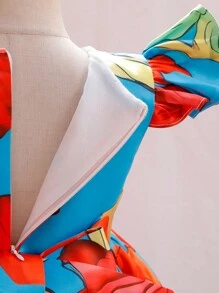 1pc Girls Floral Dress, Suitable For Baby Party, Birthday Banquet, School Piano Recital