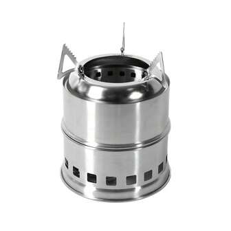 2pcs Outdoor Mini Firewood Stove, Stainless Steel, For Picnic BBQ Camping