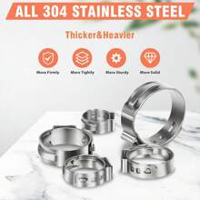 60pcs 1/2 Inch PEX Cinch Clamps Rings, 304 Stainless Steel Single Ear Hose Clamps, Pex Crimp Rings For PEX Tubing Pipe Fitting Connections