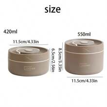 Scatola termica per il pranzo e borsa termica - 1/Ciotola termica in acciaio inossidabile e 3 ciotole termiche in acciaio inossidabile + 1 borsa termica, con diverse specifiche opzionali, scatola termica per il pranzo sigillata, adatta per scuola, ufficio, campeggio all'aperto e uso domestico, marrone, adatta per microonde