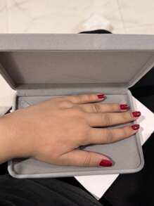 1PC (Give Her A Complete Set Of Romance) Retro Simple Rings, Necklaces, Bracelets, Jewelry, Gold, Jade, Jewelry, Jewelry Sets, High-Grade Flannel Storage Sets, Jewelry Display Props, Wedding Gift Essentials (Red, Gray Optional) Valentine Day Back To School