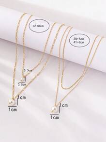 Elegant Gold Pearl Pendant Necklace, Versatile And Charming Fashion Accessory For Women