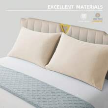 Farfallarossa Bedding Pillow Cases - 1/2 Packs - Soft Brushed Microfiber Fabric - Shrinkage And Fade Resistant, Hypoallergenic, Breathable, With Invisible Zipper - Beige - View 3