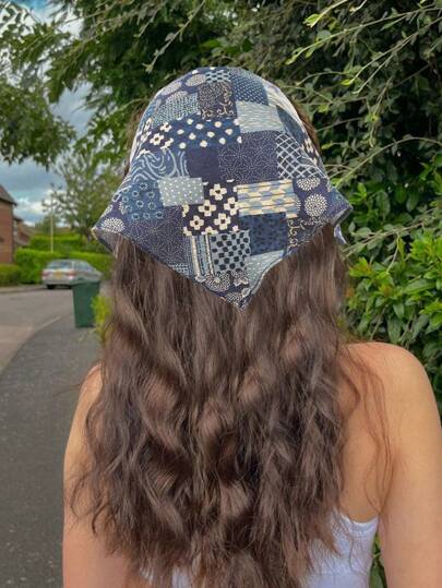 1pc Fashionable Minimalist Versatile Women Headbands, Solid Color Polka Dot Triangular Scarf Fall Hair Accessories Women Bandannas Sport Head Scarf Work Out